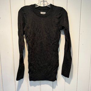Athleta Heather Charcoal Grey Wool Blend Baselayer Size Medium